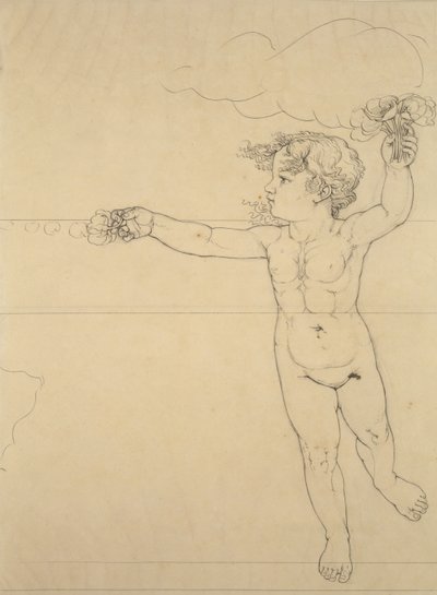 Right Hand Side Genie with a Rose (detail) by Philipp Otto Runge